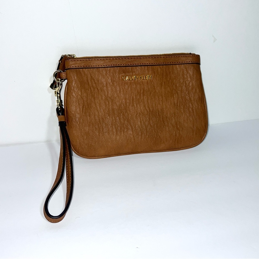 Calvin Klein Brown Credit Card Holder Wallet/Wristlet‎ NEW